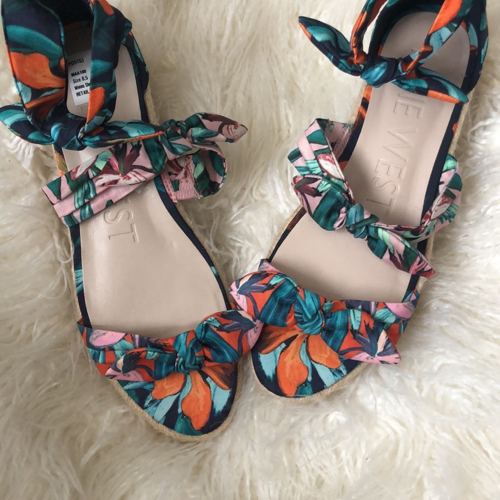 Nine West Women's Open Toe Casual Espadrille Sandals Blue - Picture 6 of 10